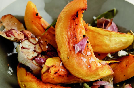 Pumpkin roasted with sage and garlic